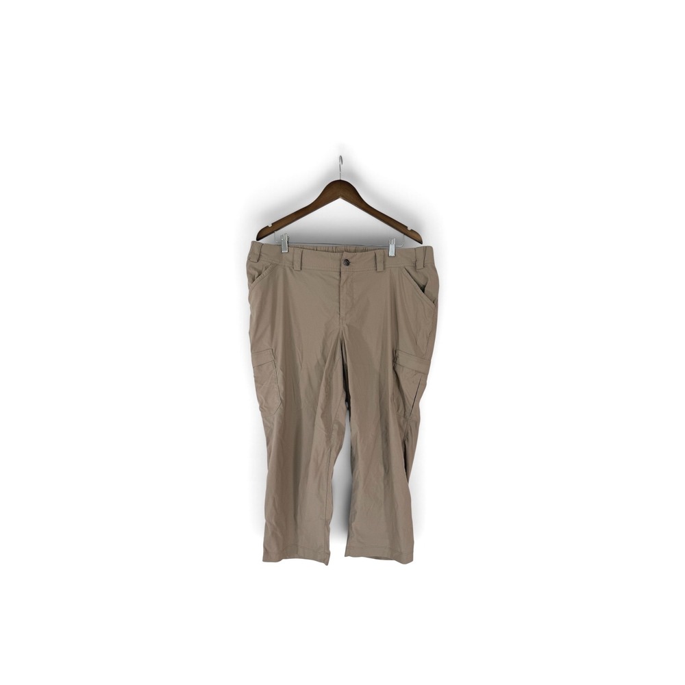 Duluth Trading Co Dry on the Fly Capri Pants Tan Khaki Women 18W Cropped Hiking